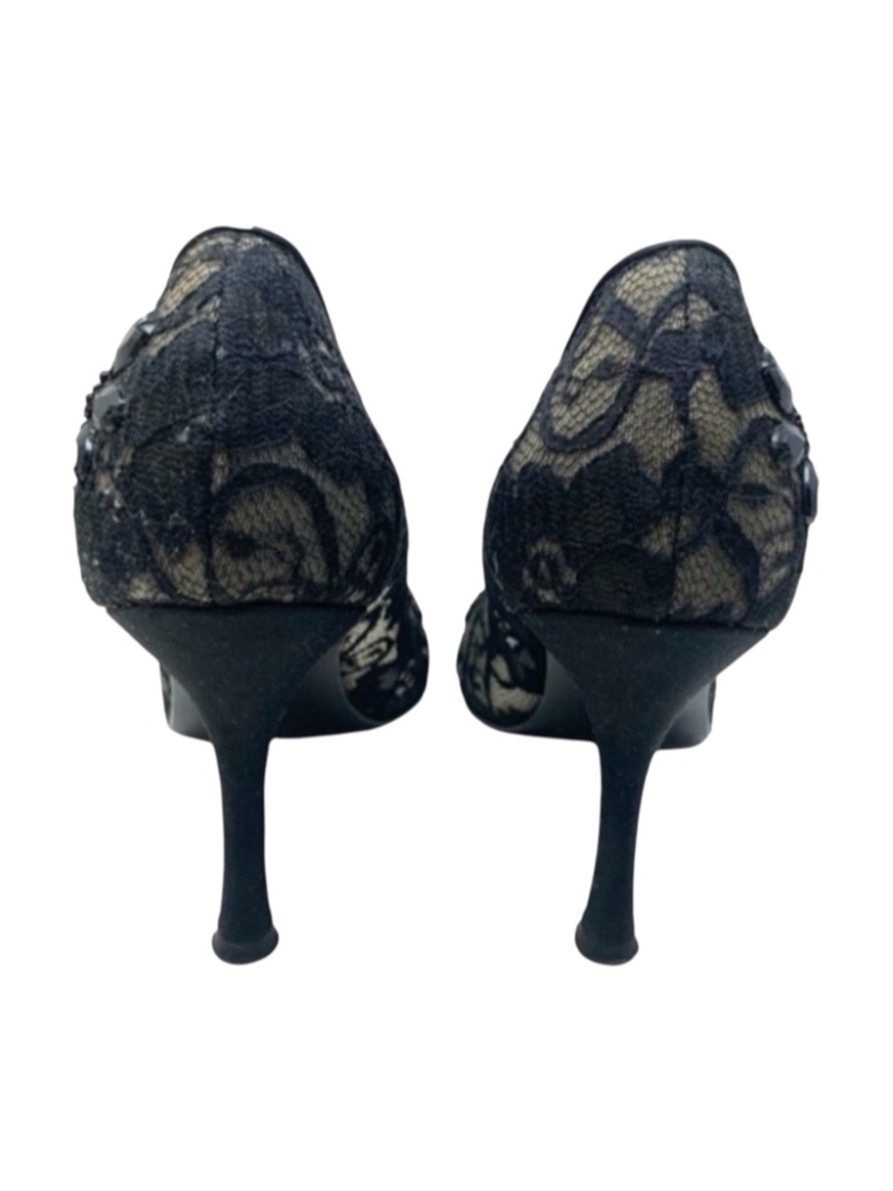 Alfani Black Lace Heels 7.5 - Picture 3 of 7